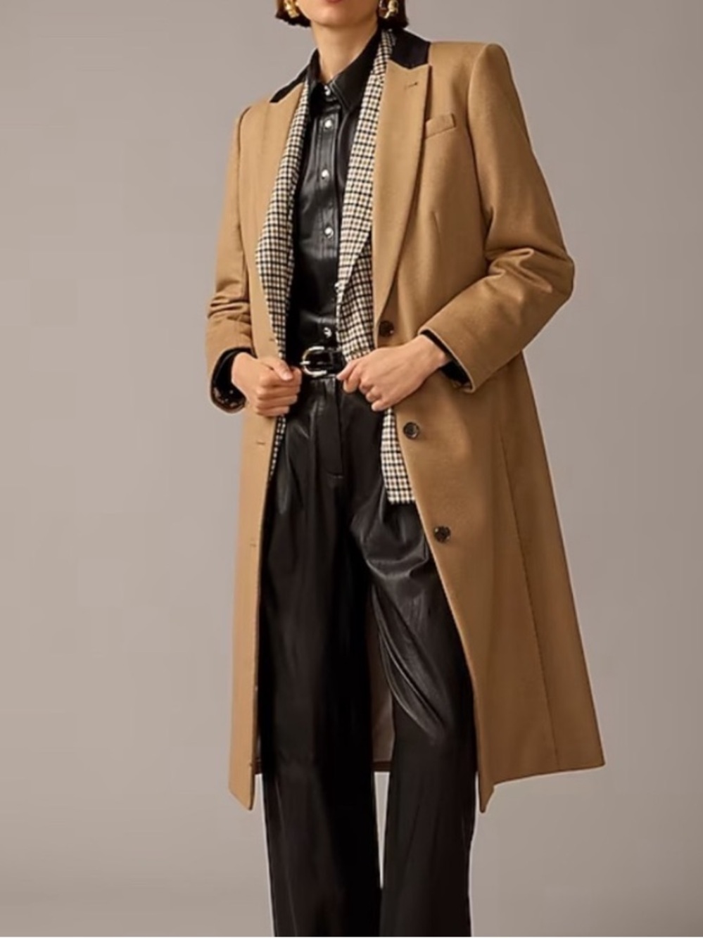 JCrew Alfie top coat camel tan Italian wool size 0 Petite